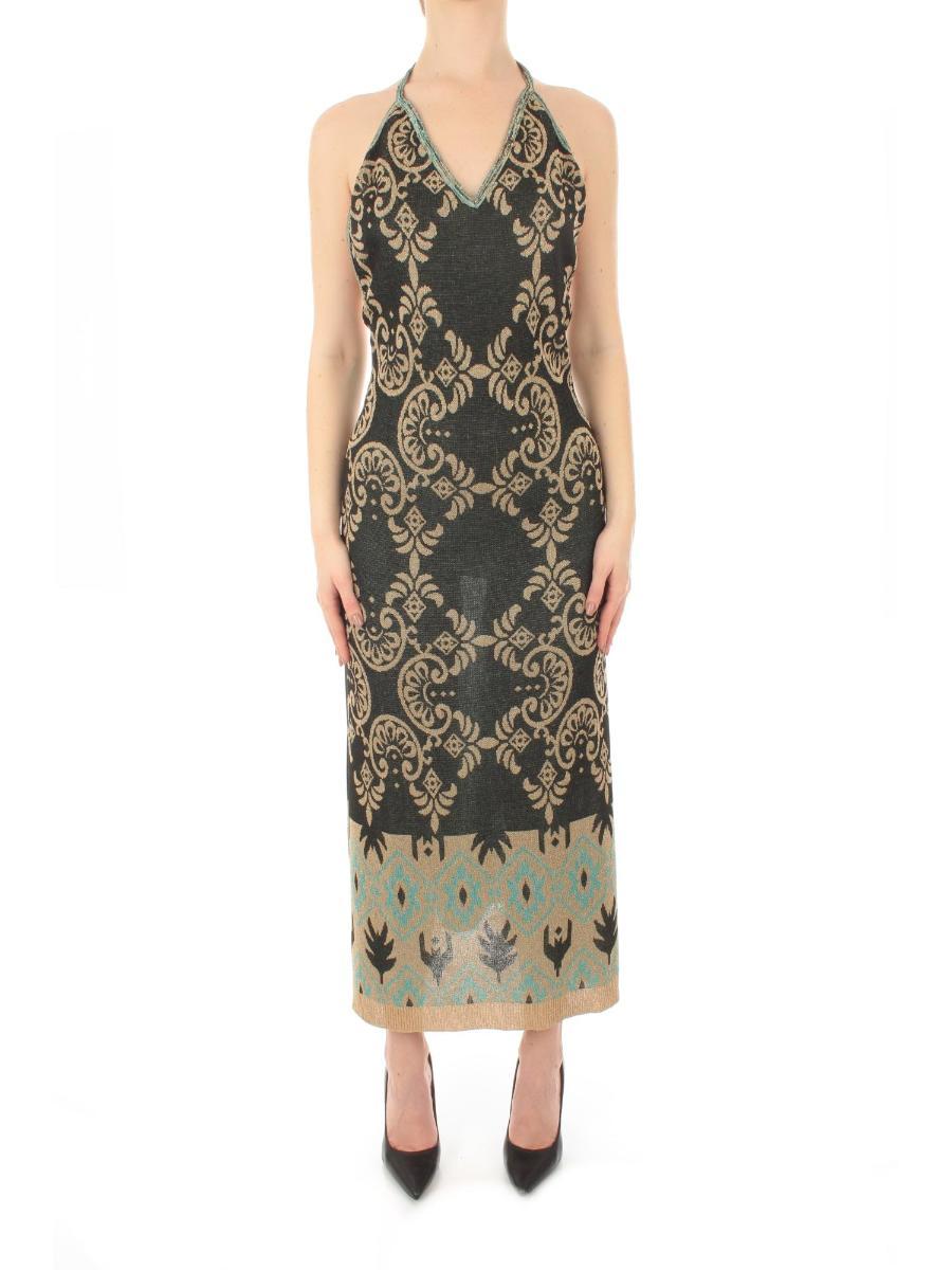 Abito Donna in maglia jacquard-Multicolore