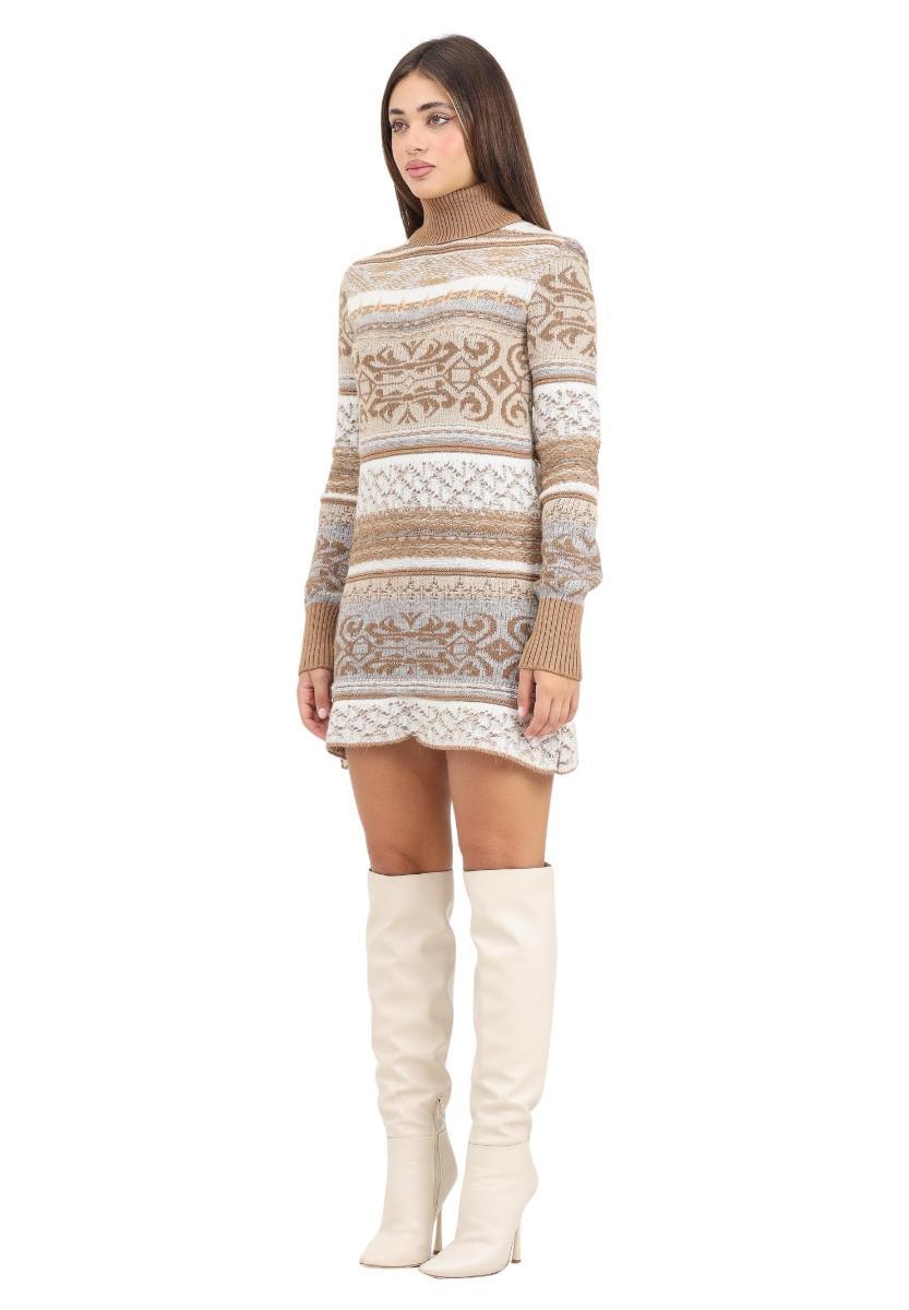 Akep - Dress Lupetto con Scollo Dietro - Vskd07026-V2 - Sabbia