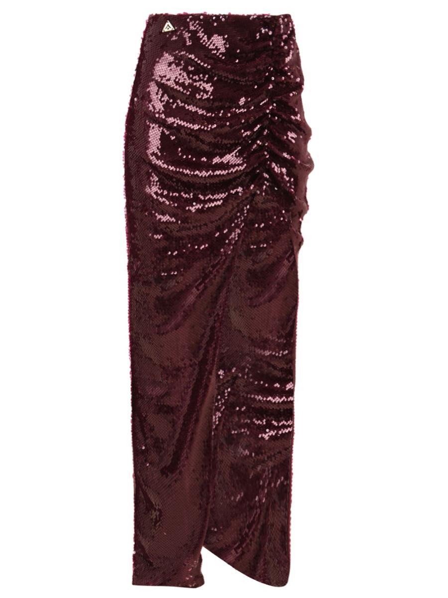 Gonna lunga pareo paillettes AKEP Donna - Rosso-Rosso