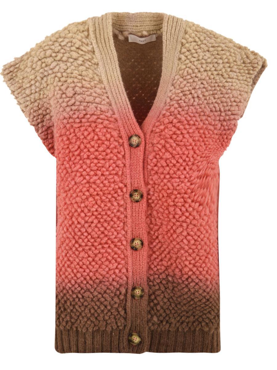 Gilet in punto pelliccia sfumato AKEP Donna - Multicolore-Multicolore