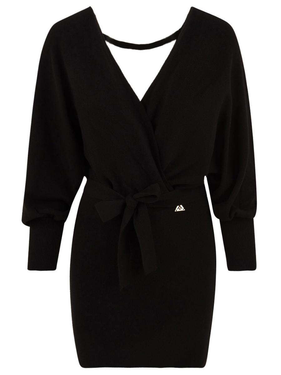 Abito corto Radha in maglia AKEP Donna - Nero-Nero