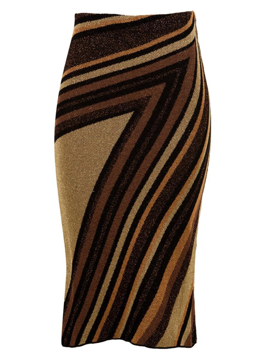 Gonna longuette in jacquard riga diagonale AKEP Donna - Multicolore