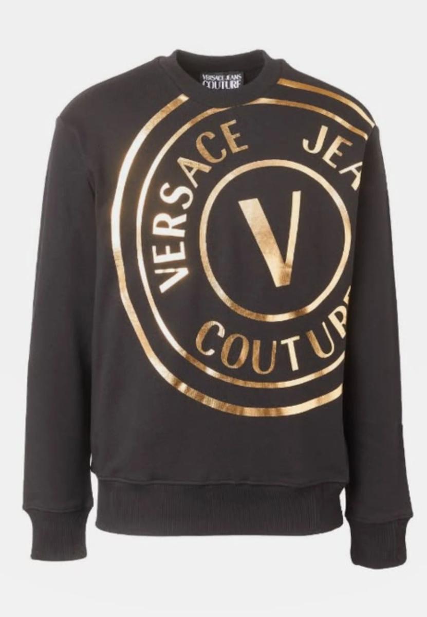 Versace Jeans Couture Felpa Nera E Oro