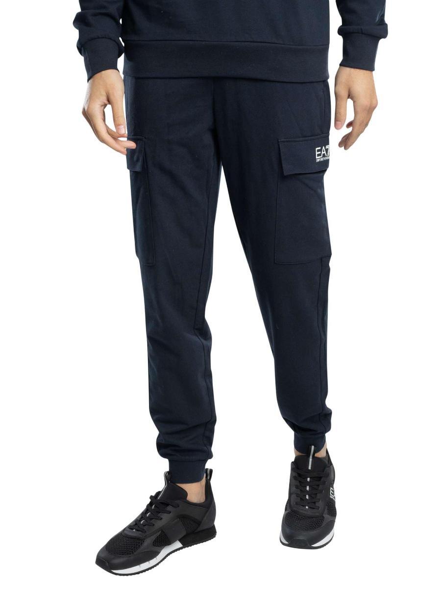 EA7 Uomo Pantaloni Cargo Core Identity, Blue-Multicolore