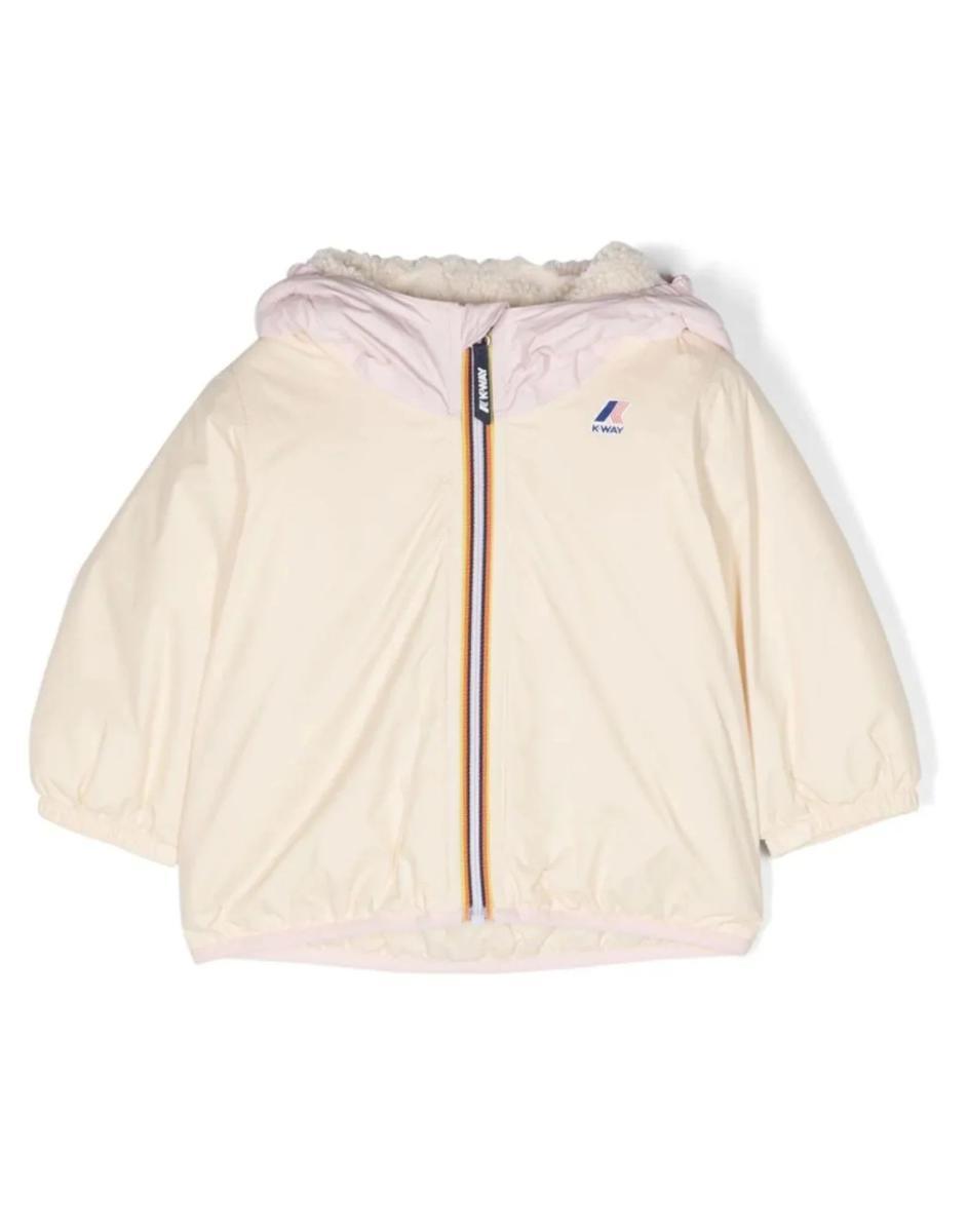 K-way Giubbotto con cappuccio Rosa E Beige