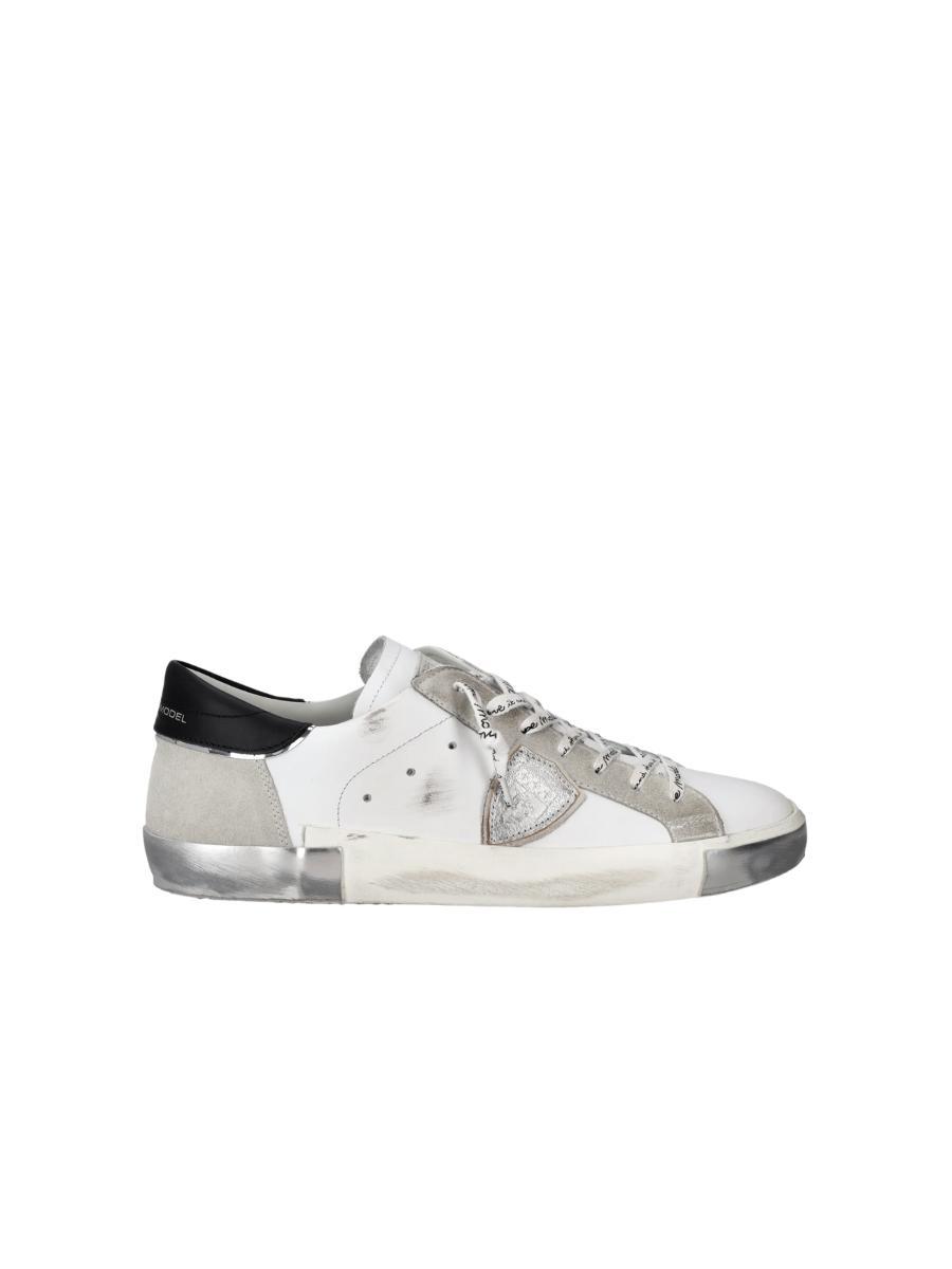 Philippe Model Sneakers Paris Uomo Bianco-FOXY LAMINE'_BLANC ARGENT