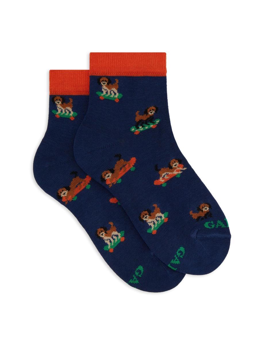 Gallo Kids' super short socks made in Italy-Blu