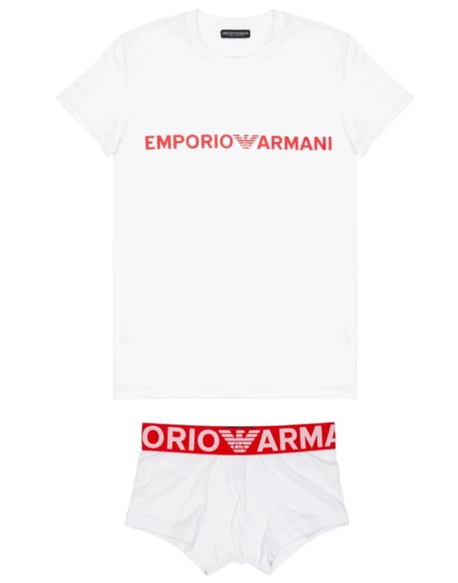 Emporio Armani Underwear Pyjamas Megalogo Pigiami Uomo-Bianco