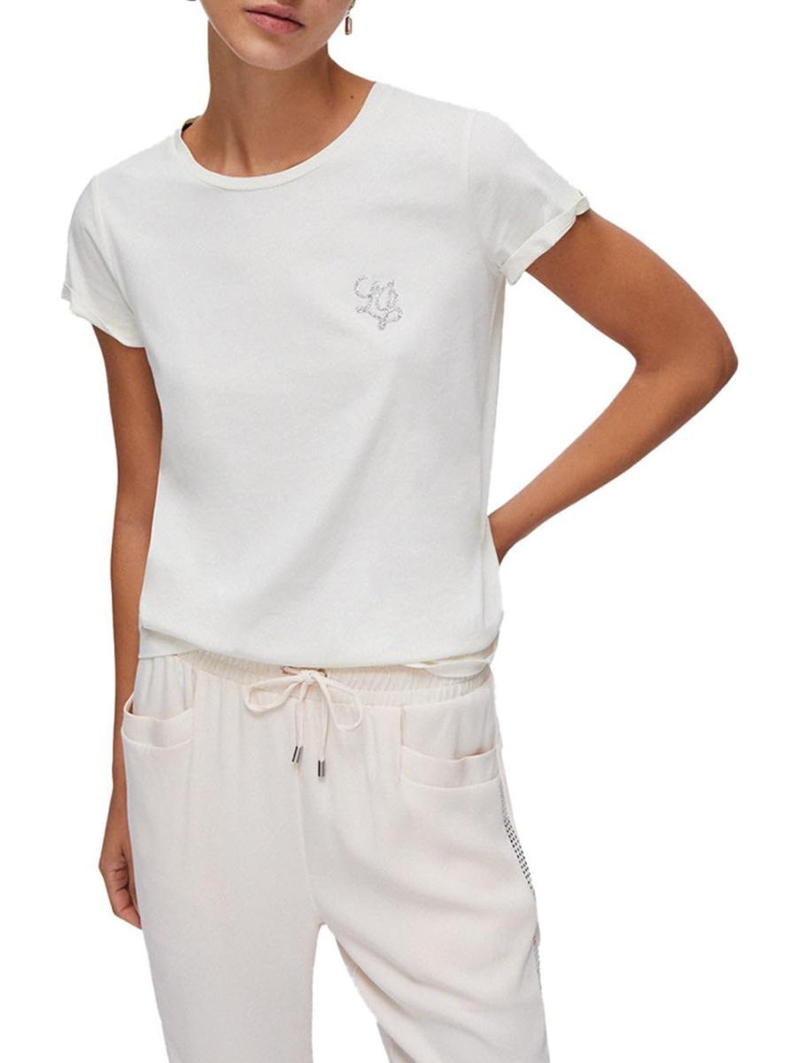 Liu Jo T Shirt Strass-Bianco