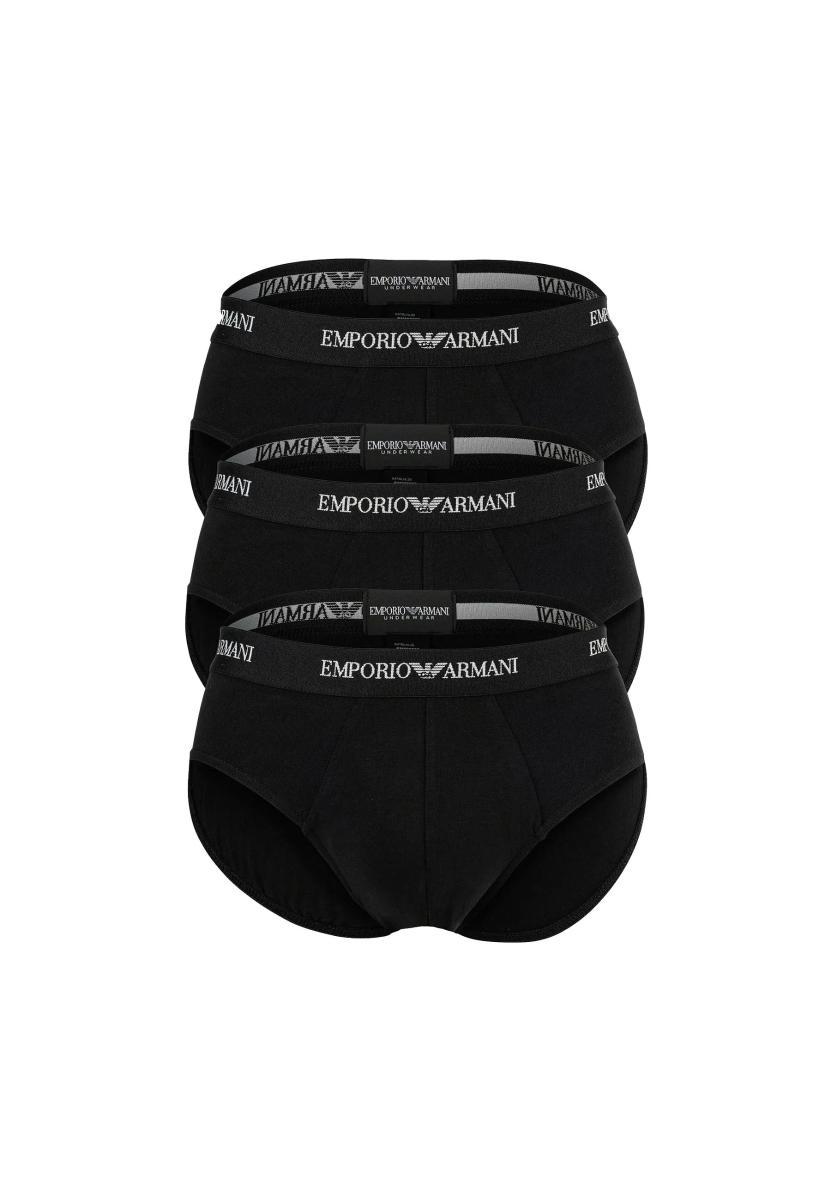 Emporio Armani Bold Monogram slip (Pacco da 3)-Nero