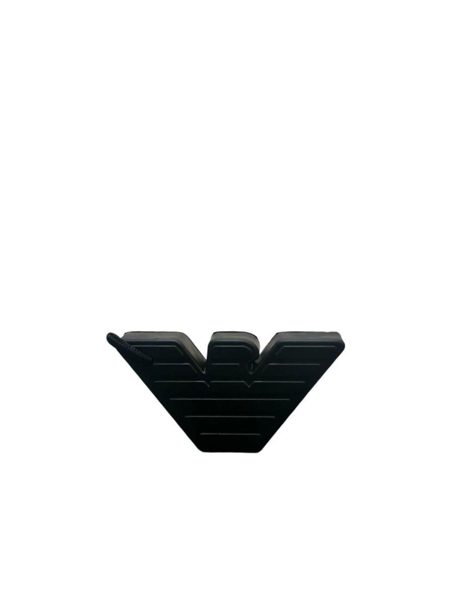 Emporio Armani Portachiave Unisex Nero Logo Eagle