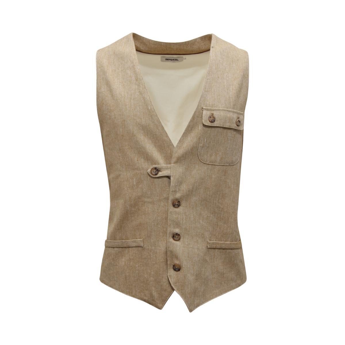 P0424 GILET UOMO IMPERIAL MAN COTTON/LINEN WAISTCOAT