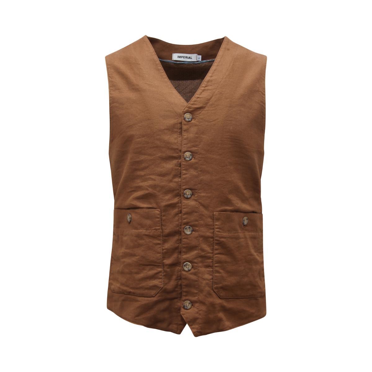 P0375 GILET UOMO IMPERIAL MAN LINEN/COTTON WAISTCOAT