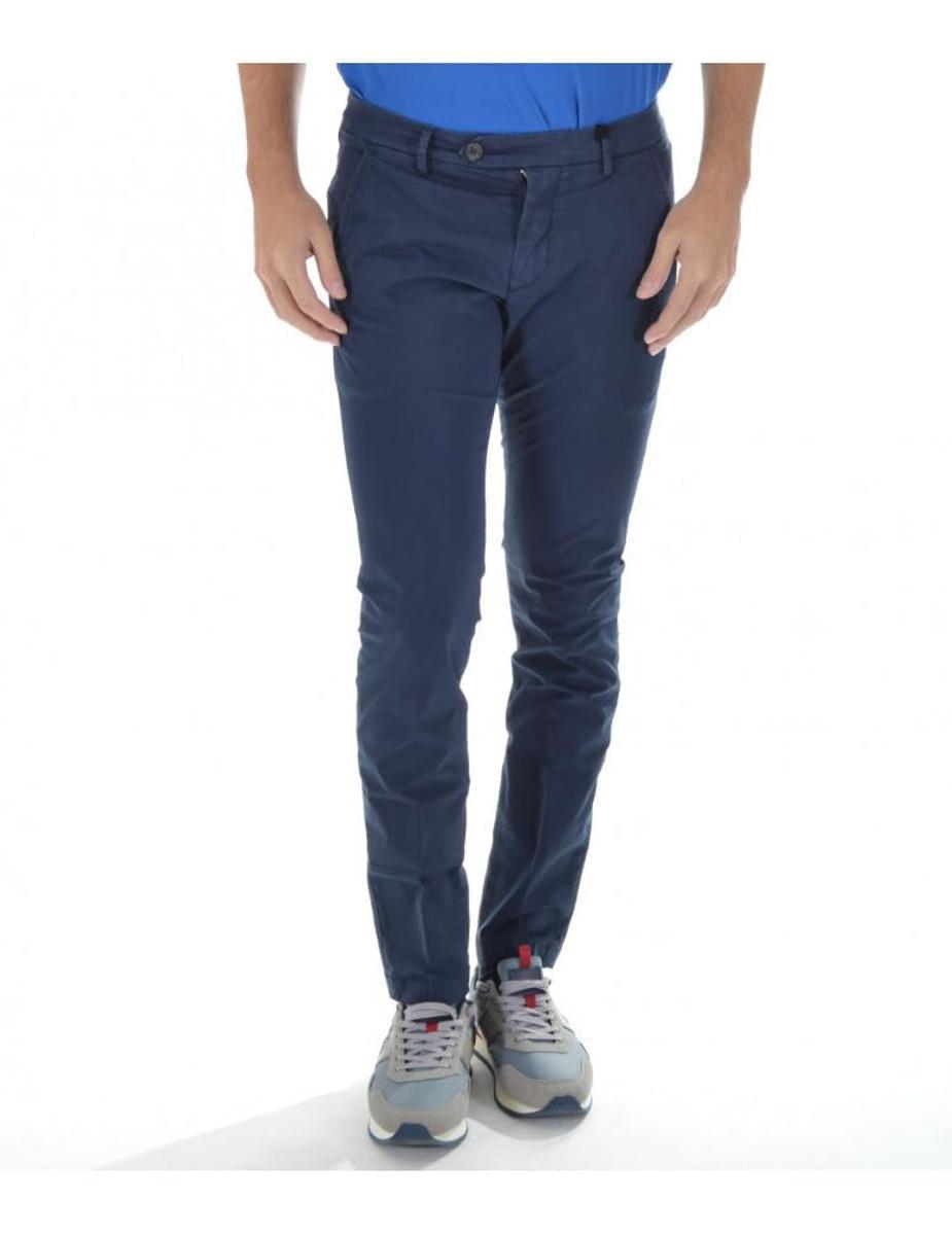 PANTALONE CHINO NEW ROLF IN GABARDINA - BLU
