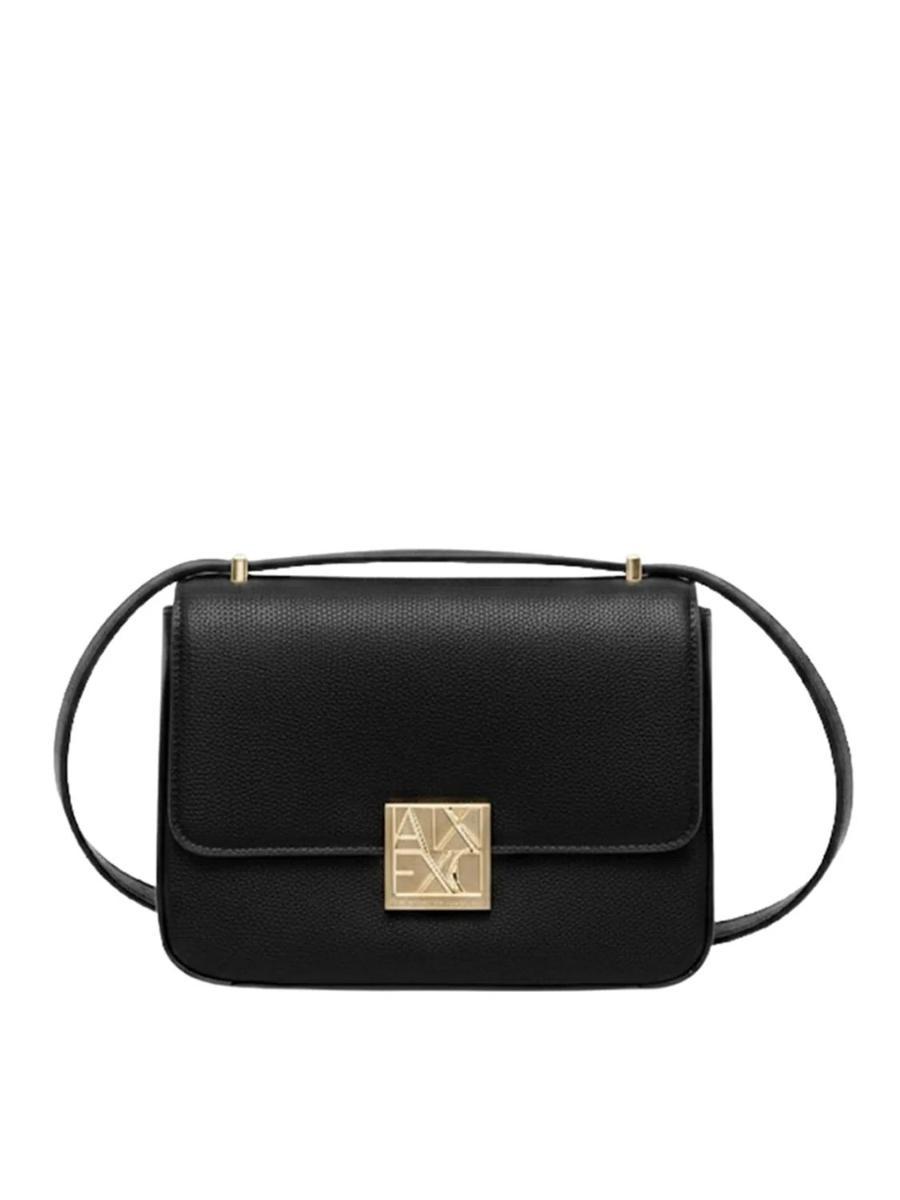 Armani Exchange Armani Exchange Amy - Borsa a tracolla da donna in brevetto (confezione da 1)-Nero