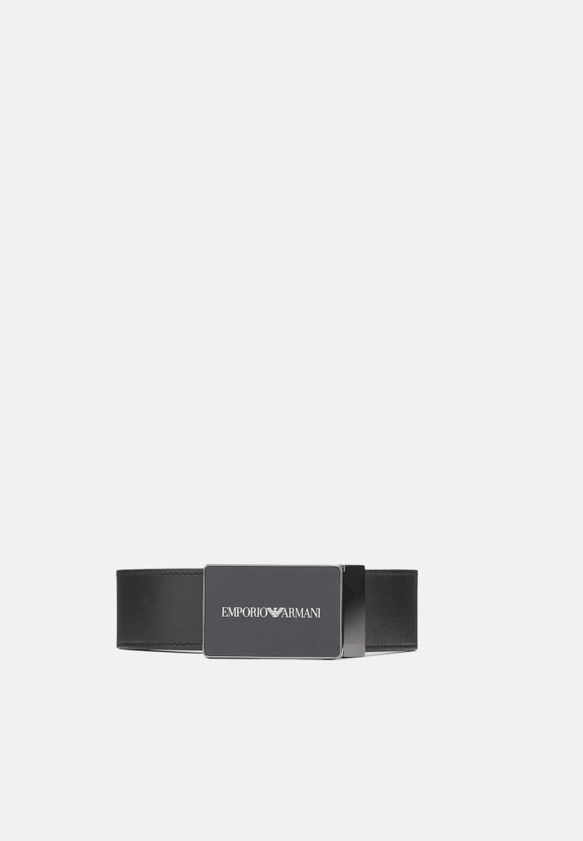 Emporio Armani Cintura In Pelle Con Fibbia Logata