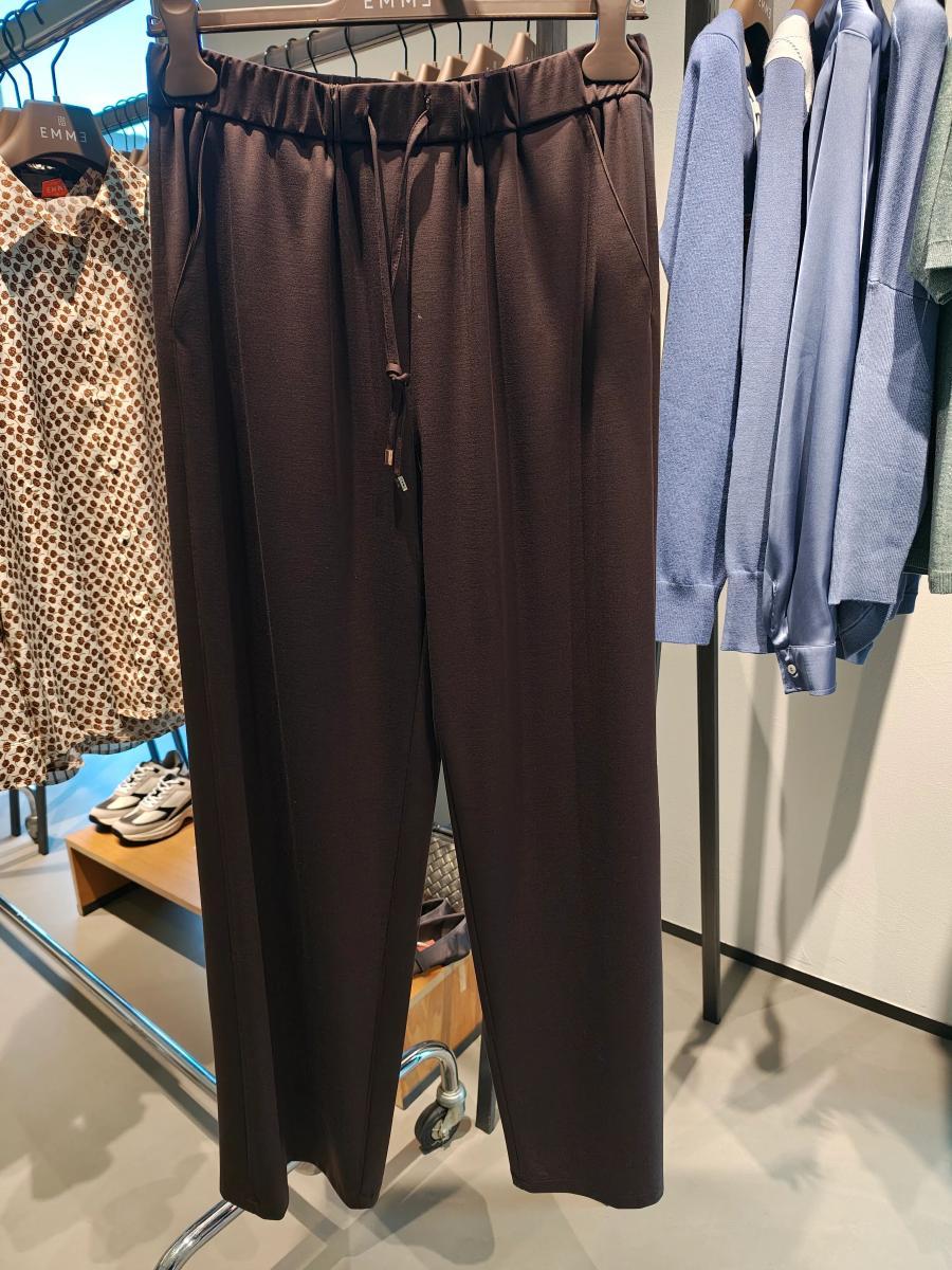 Marella EMME Pantalone Donna con Coulisse Tessuto Stretch FONA-Nero