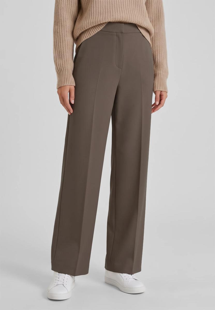 Marella EMME Pantalone Donna Lungo Dritto Punto Milano Palace-Tortora