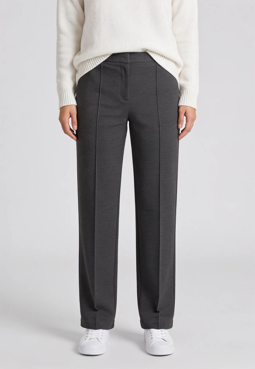 Marella EMME Pantalone Donna Lungo Dritto Punto Milano Palace-Antracite