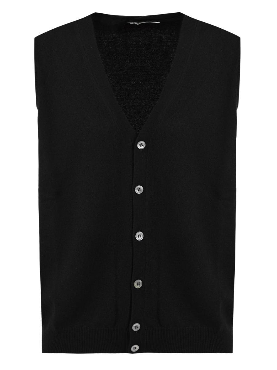 Maglione Gilet in Lana Cashmere FILIPPO DE LAURENTIIS Uomo - Nero