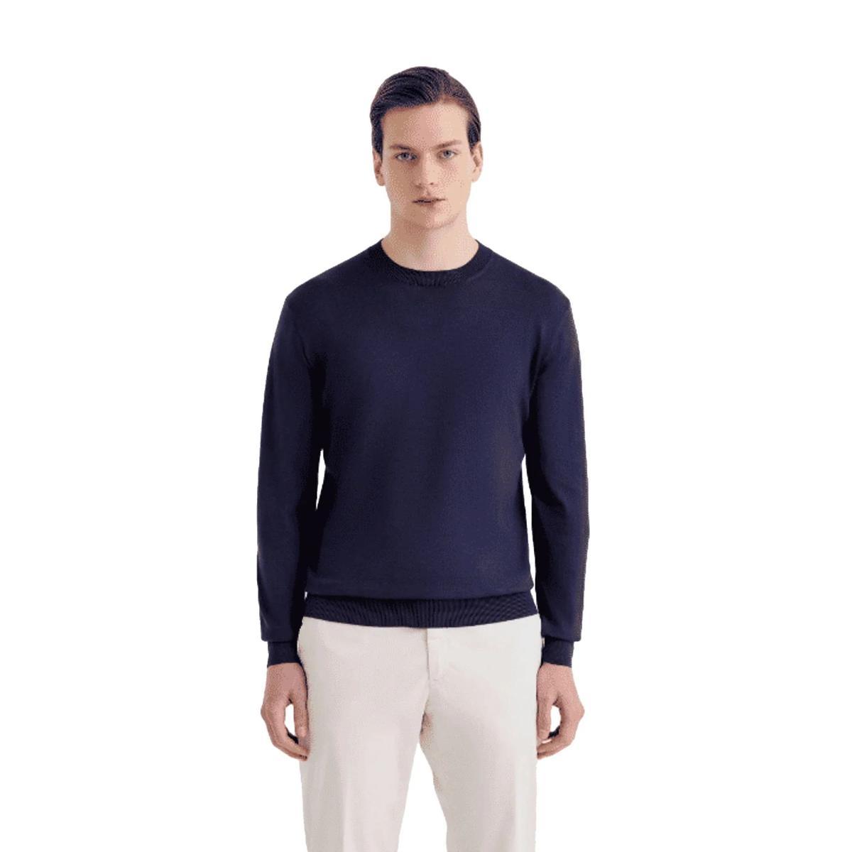 FILIPPO DE LAURENTIIS Maglia Girocollo in Cotone in blu
