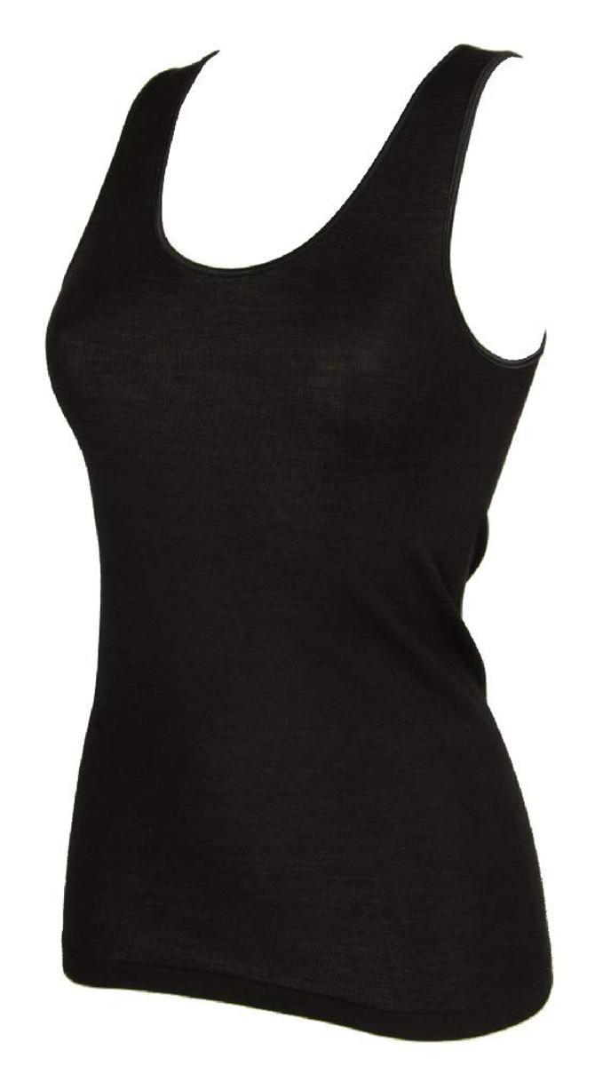 RAGNO Canottiera Donna Camiciola Spalla Larga Lana e Cotone Articolo 072452 SINTONIA ECORAGNO SL-Nero