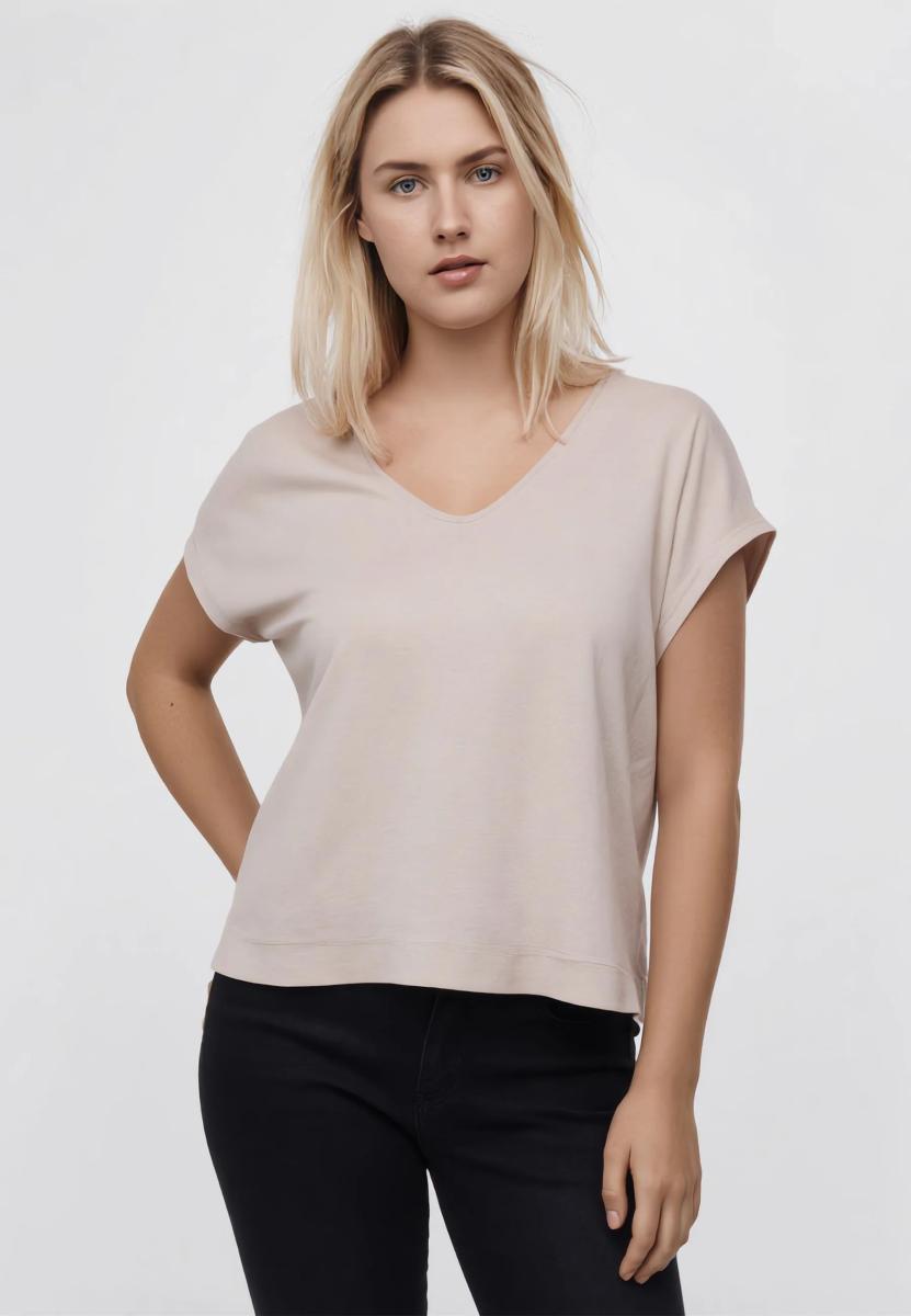 Luisa Viola Blusa Donna Curvy in Viscosa E Lino Art. 2019F0-046W-Beige