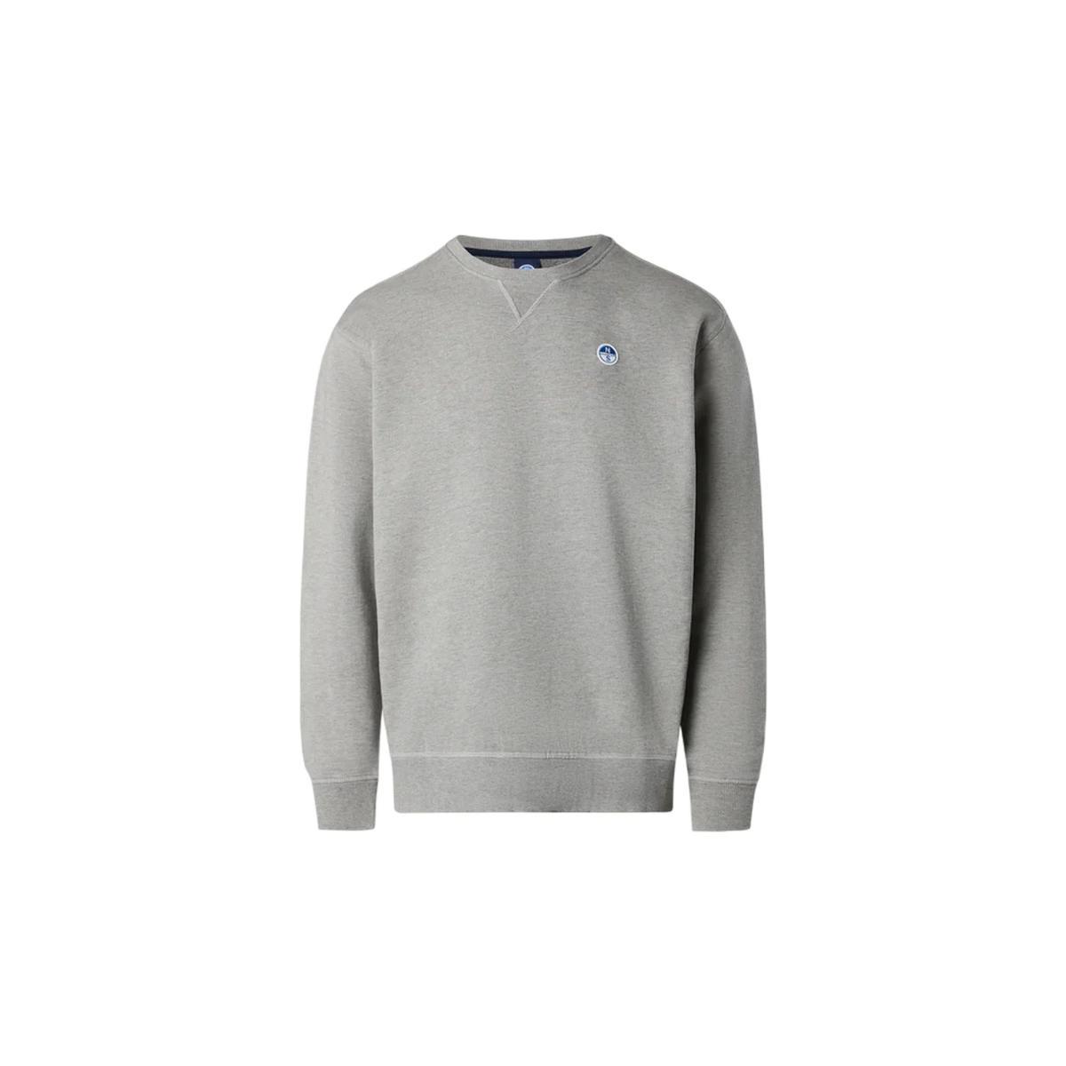 Felpa girocollo Uomo Grigio con patch-Grigio