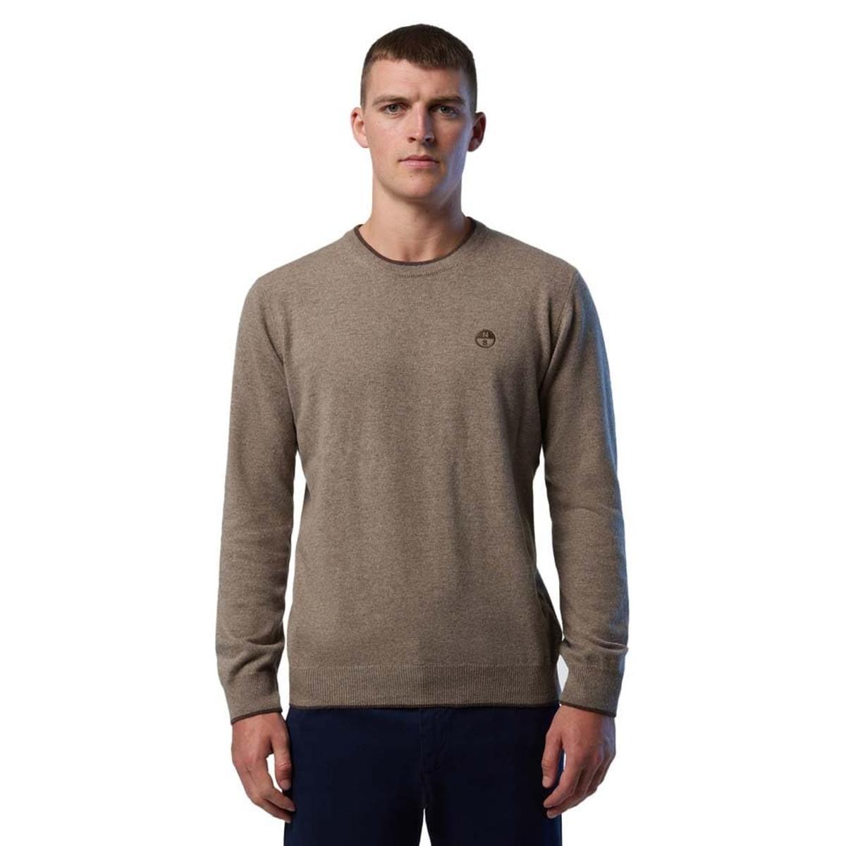NORTH SAILS Maglioncino Crewneck Sweater 699775 Casual Uomo Misto Lana Beige