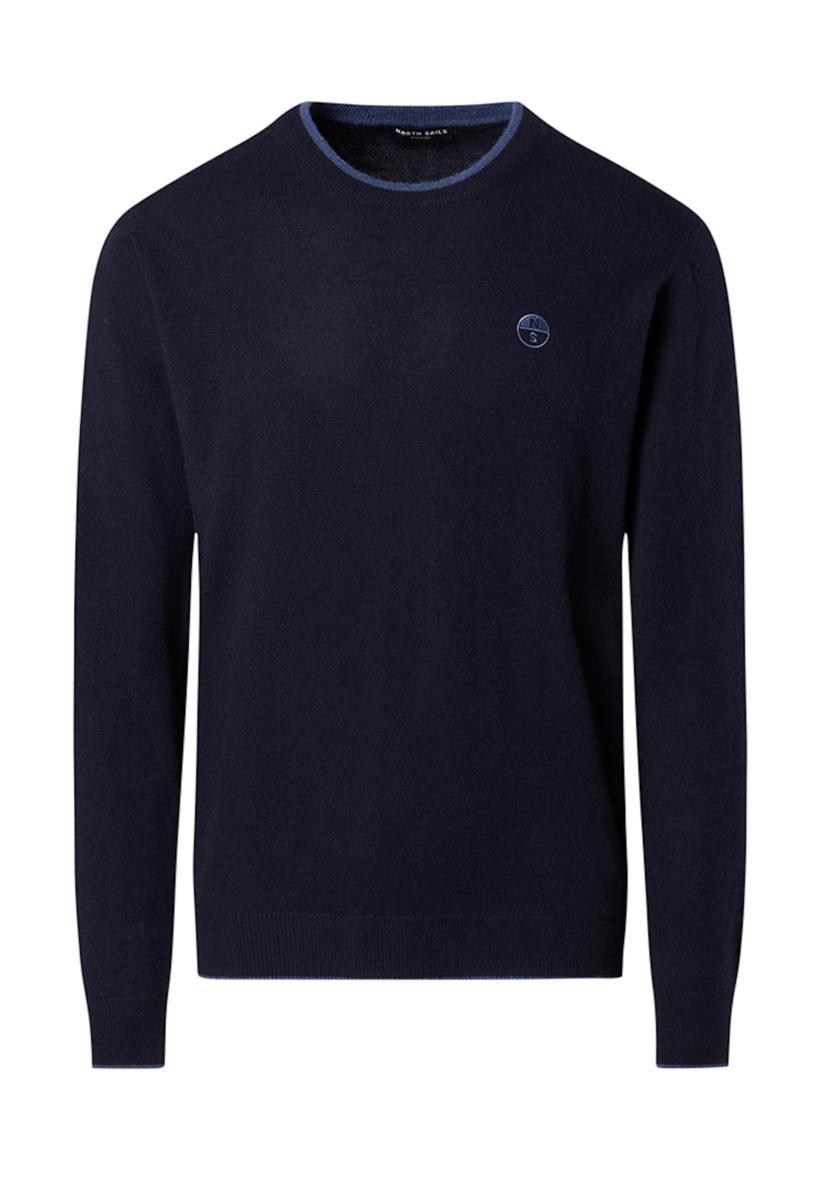 NORTH SAILS Maglione Girocollo con Logo Ricamato-Blu