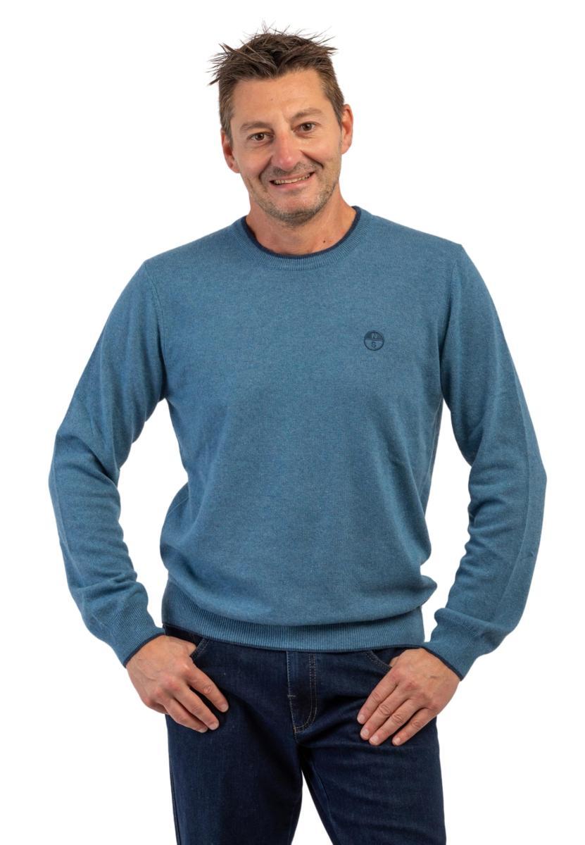 NORTH SAILS Maglioncino Crewneck Sweater 699775 Casual Uomo Misto Lana Azzurro