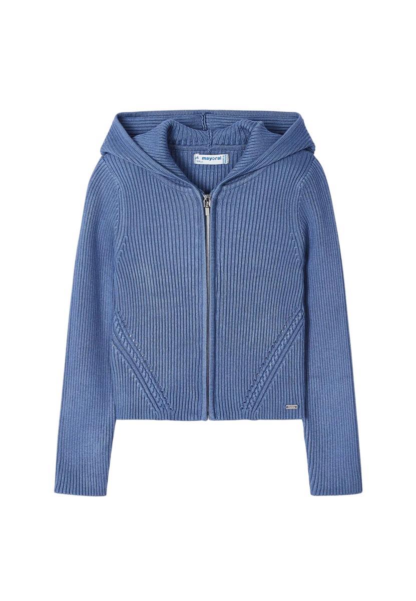 Cardigan con zip Bambina Mayoral-Blu
