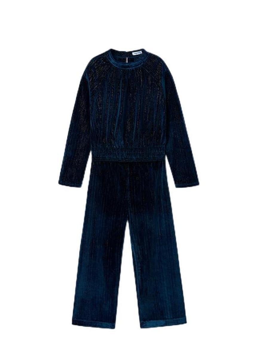 Mayoral Completo Maglia e Pantalone Velluto Ragazza-Blu