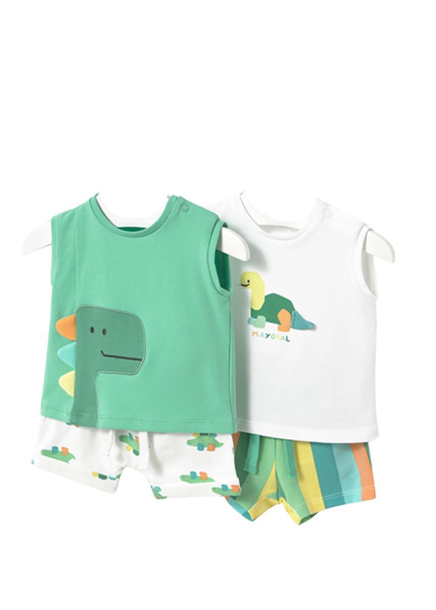 Set Baby Boy – Set Prima Messa 4 Pezzi – Set Neonato – Set Manica Corta Bambino – Maglietta e pantaloncini per neonati da 3 mesi a 18 mesi