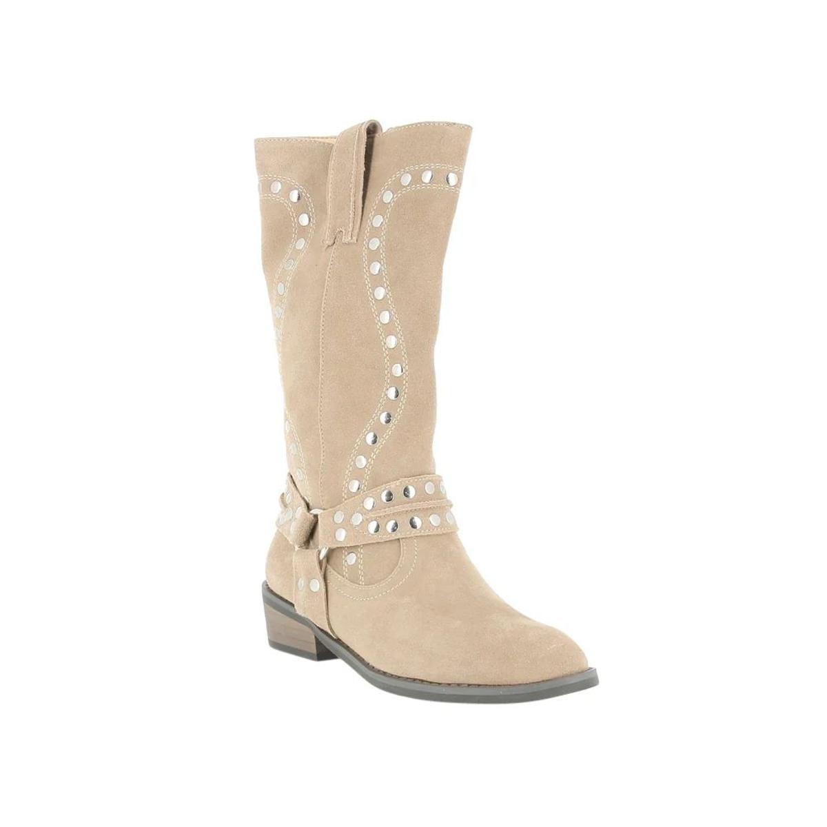 Alma En Pena Stivale piatto con tasselli .I23BL1210 CROSTA NERO-Beige