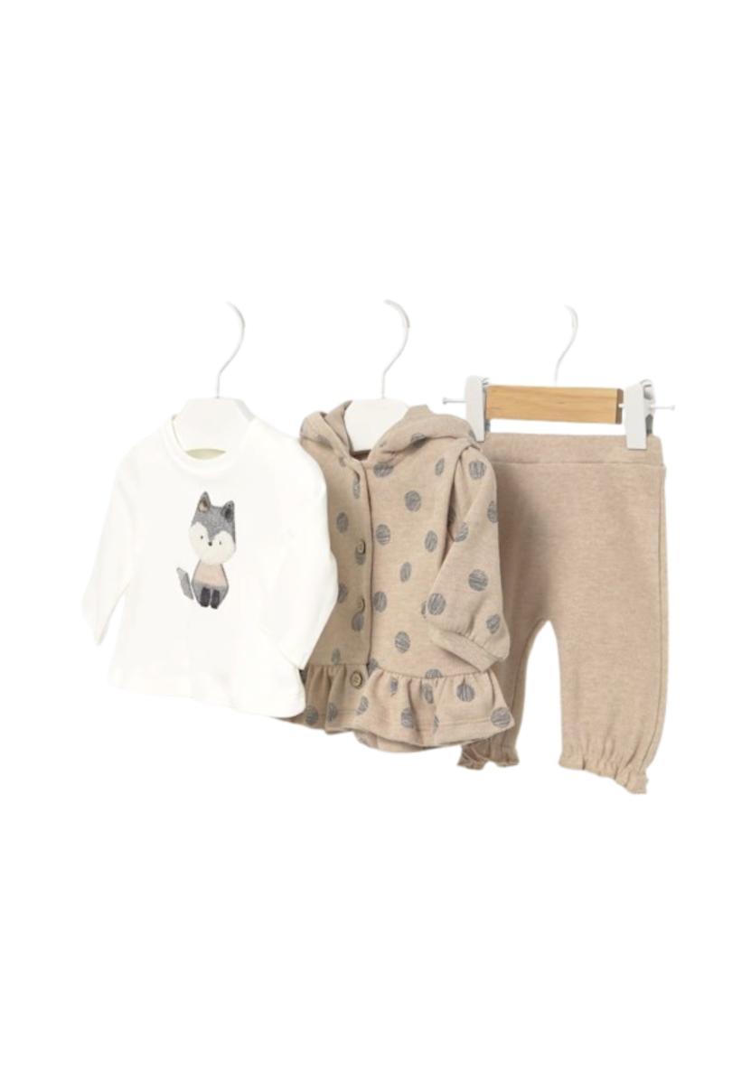 Mayoral - Set di 3 pezzi in maglia per neonata, colore: beige