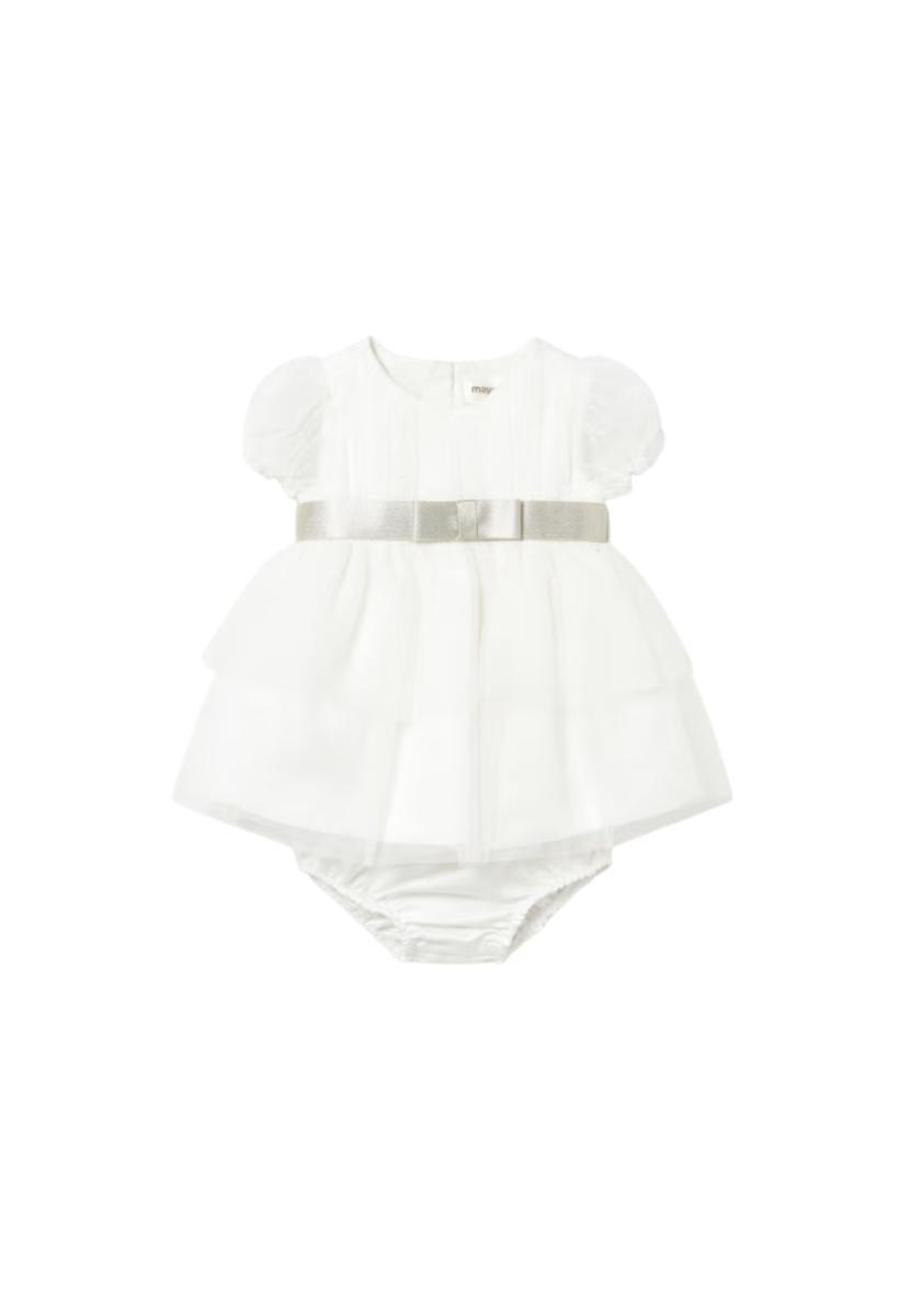 Mayoral Vestito tul Cerimonia per Bimba Panna-Bianco
