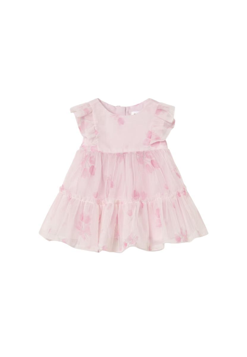 Mayoral Vestito Tulle per Bimba Rosa Baby-Rosa
