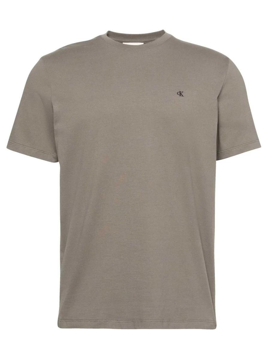 Calvin Klein Ss Smooth Cttn Solid Crewnk Tee Lv040hm265 Magliette Unisex - Adulto-Tortora