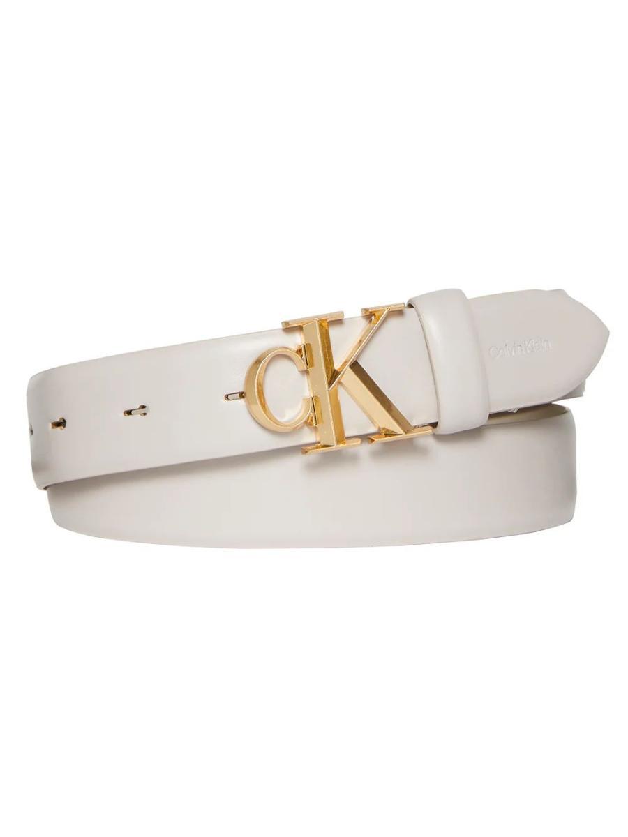Calvin Klein Donna Cintura Buckle 3,0 cm con Fibbia con Monogramma