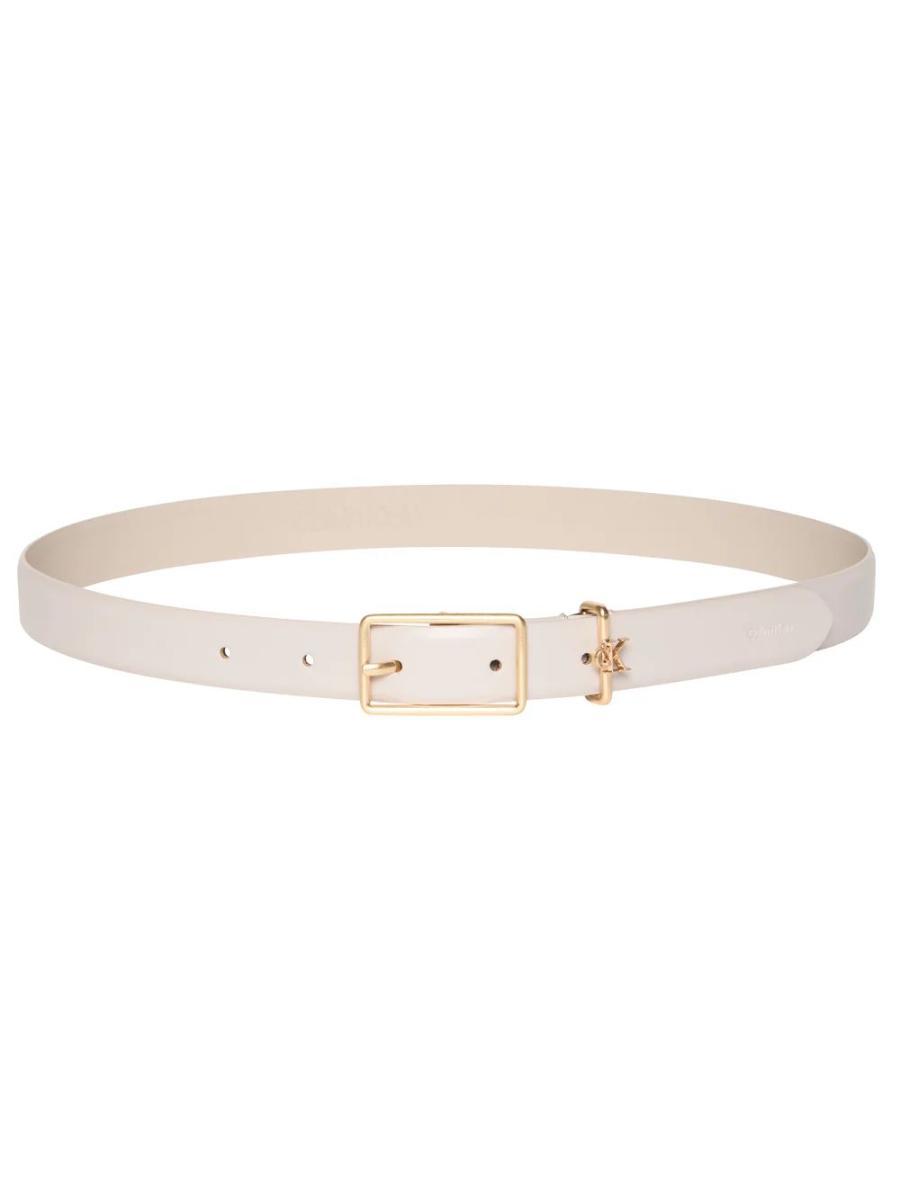 Calvin Klein Donna Cintura Square Buckle Loop 2,5 cm con Logo-Beige
