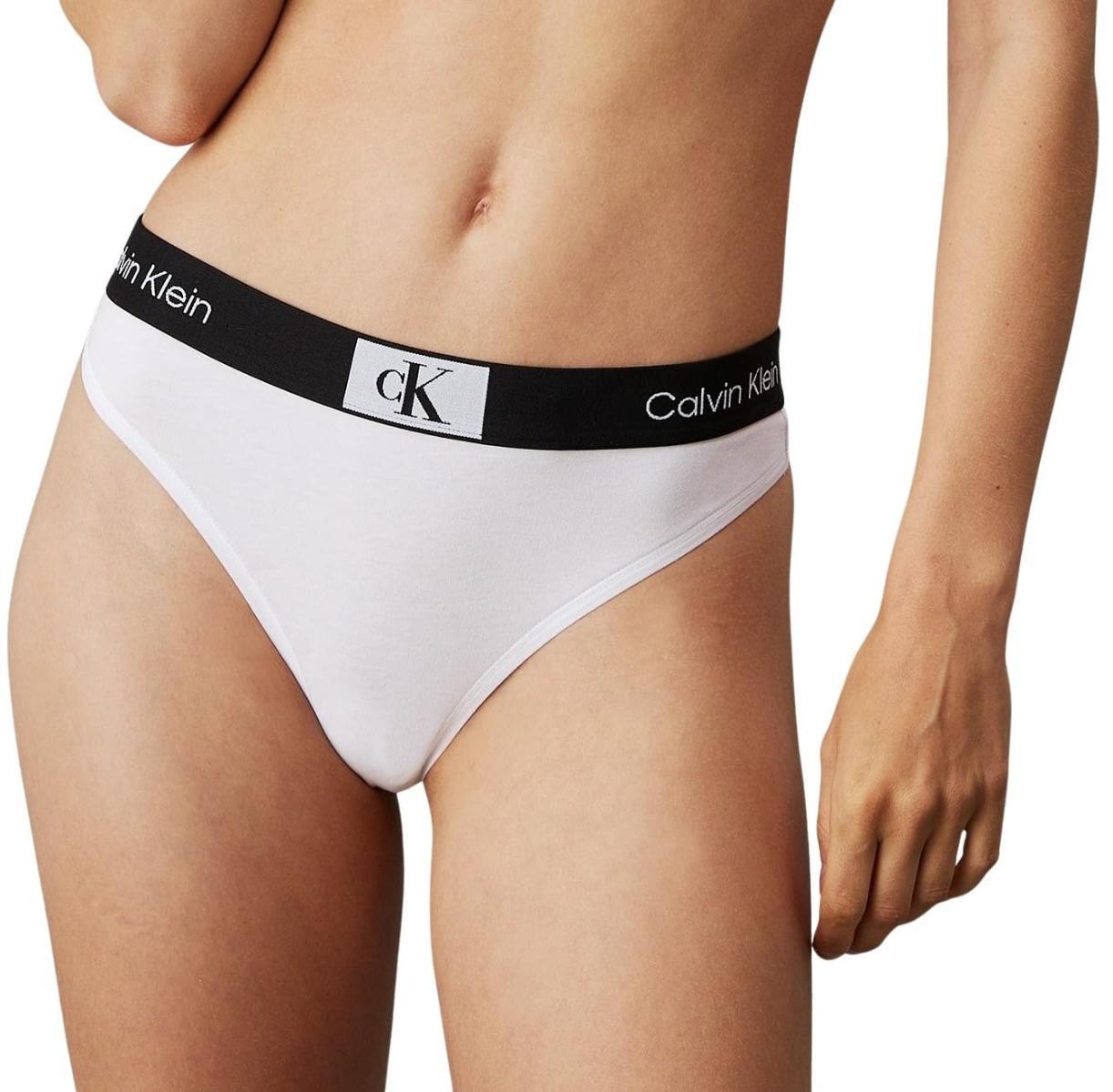 Calvin Klein Perizoma Donna CK Slip Mutanda Elastico a Vista logato Articolo QF7221E Modern Thong