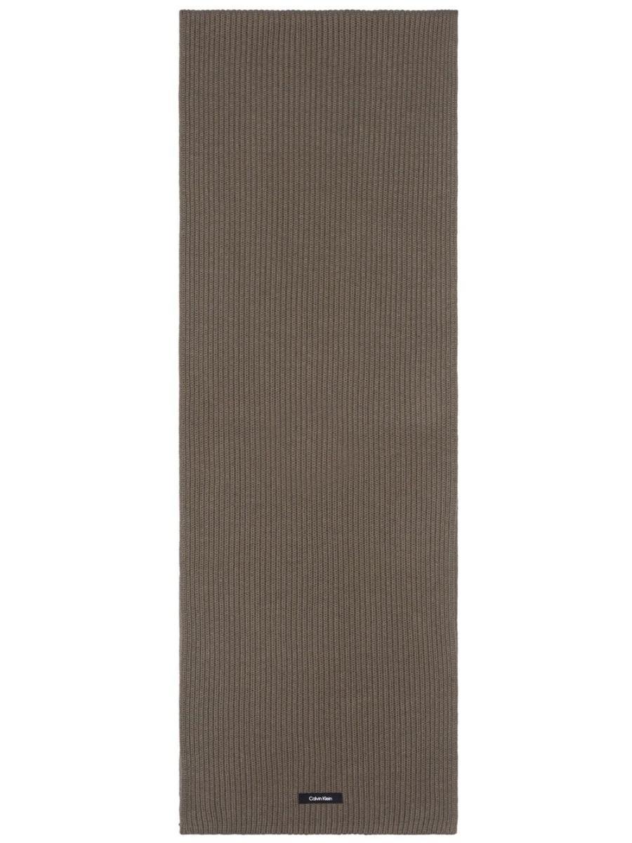 Calvin Klein Accessori Sciarpa classica in cotone a coste-Marrone