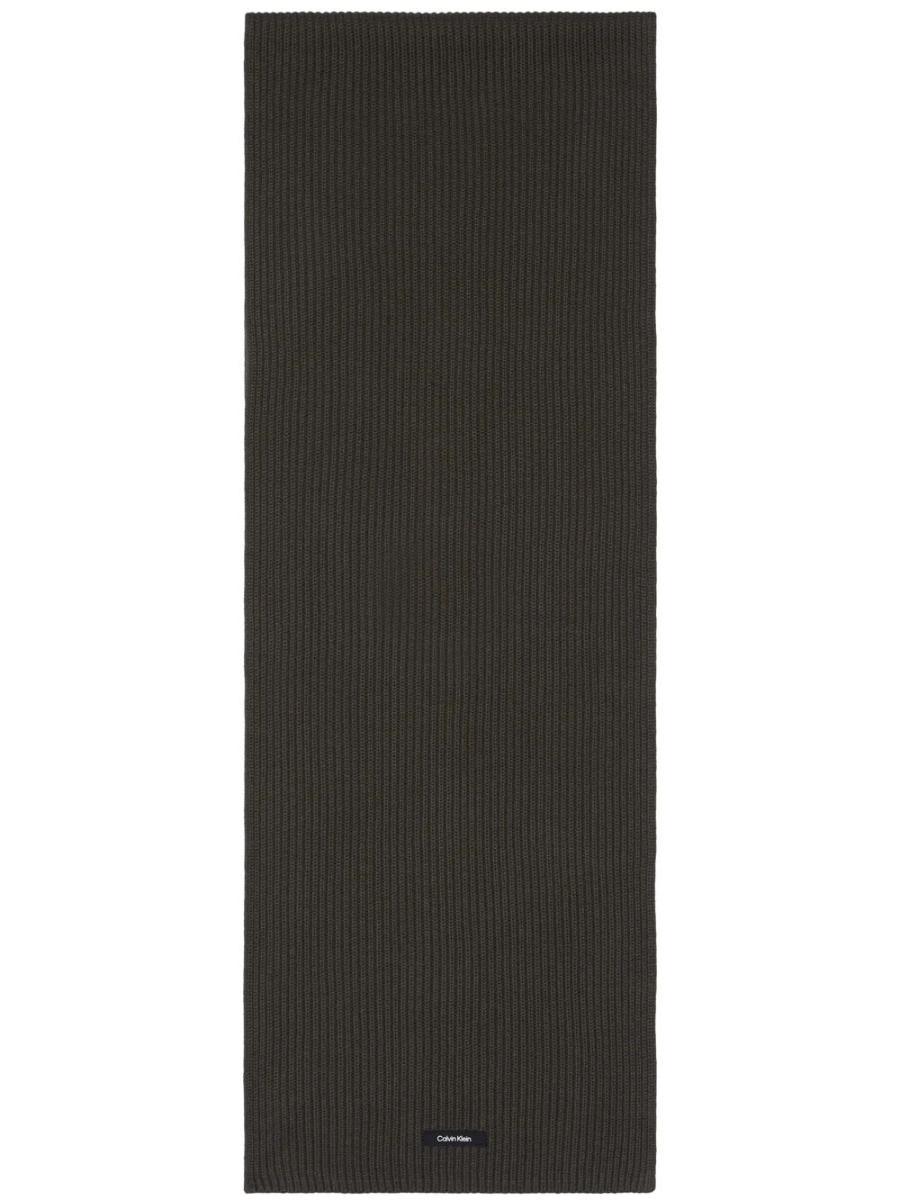 Calvin Klein Accessori Sciarpa classica in cotone a coste-Olive scuro
