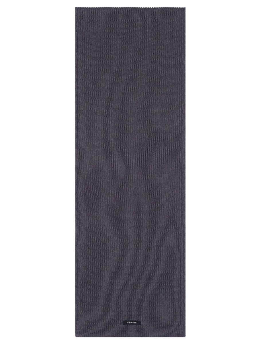 Calvin Klein Accessori Sciarpa classica in cotone a coste-Grigio