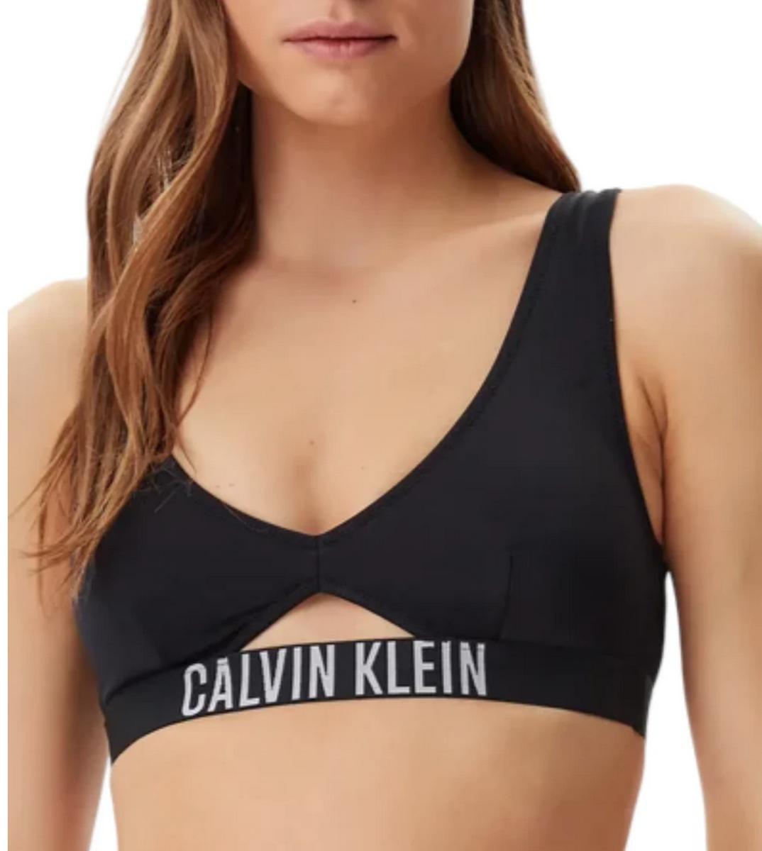 Calvin Klein Bikini Mare Donna Pezzo sopra Art KW0KW02745-Nero
