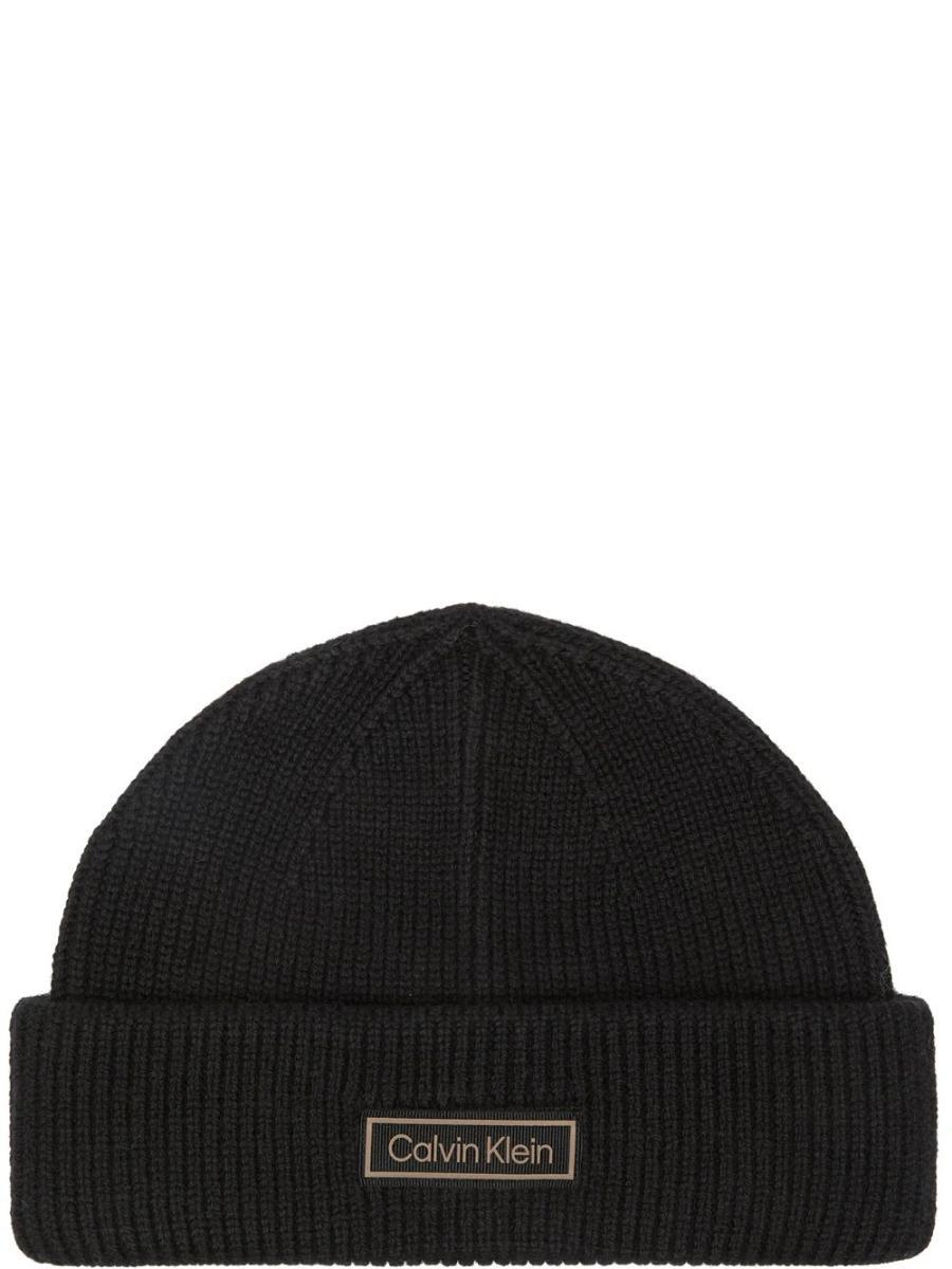 Calvin Klein Cuffia Patch Chunky Rib Cotton Docker B Adulto-Nero