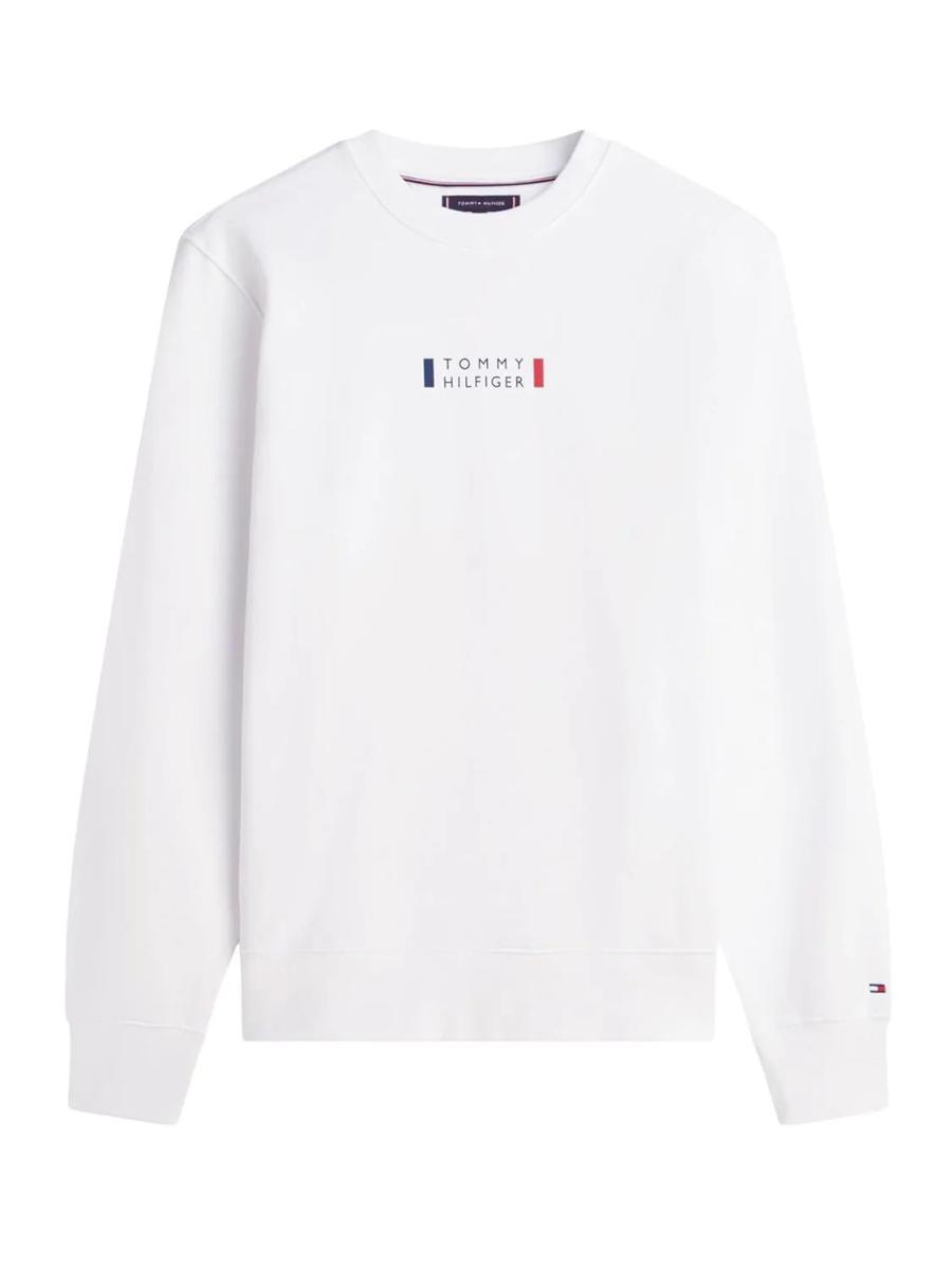 Tommy Hilfiger Brand Love Sweatshirt Mw0mw41428 Felpa Pullover Unisex - Adulto-Bianco
