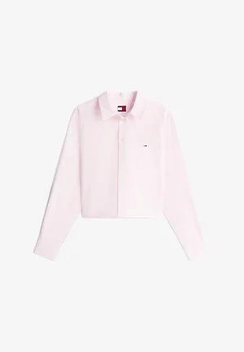 Tommy Jeans - RELAXED FIT CROPPED POPLIN SHIRT - Camicia - light pink