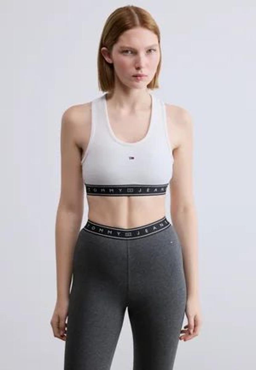 Tommy Jeans - RACERBACK SLIM CROPPED BRA TOP - Top - ancient white-Bianco